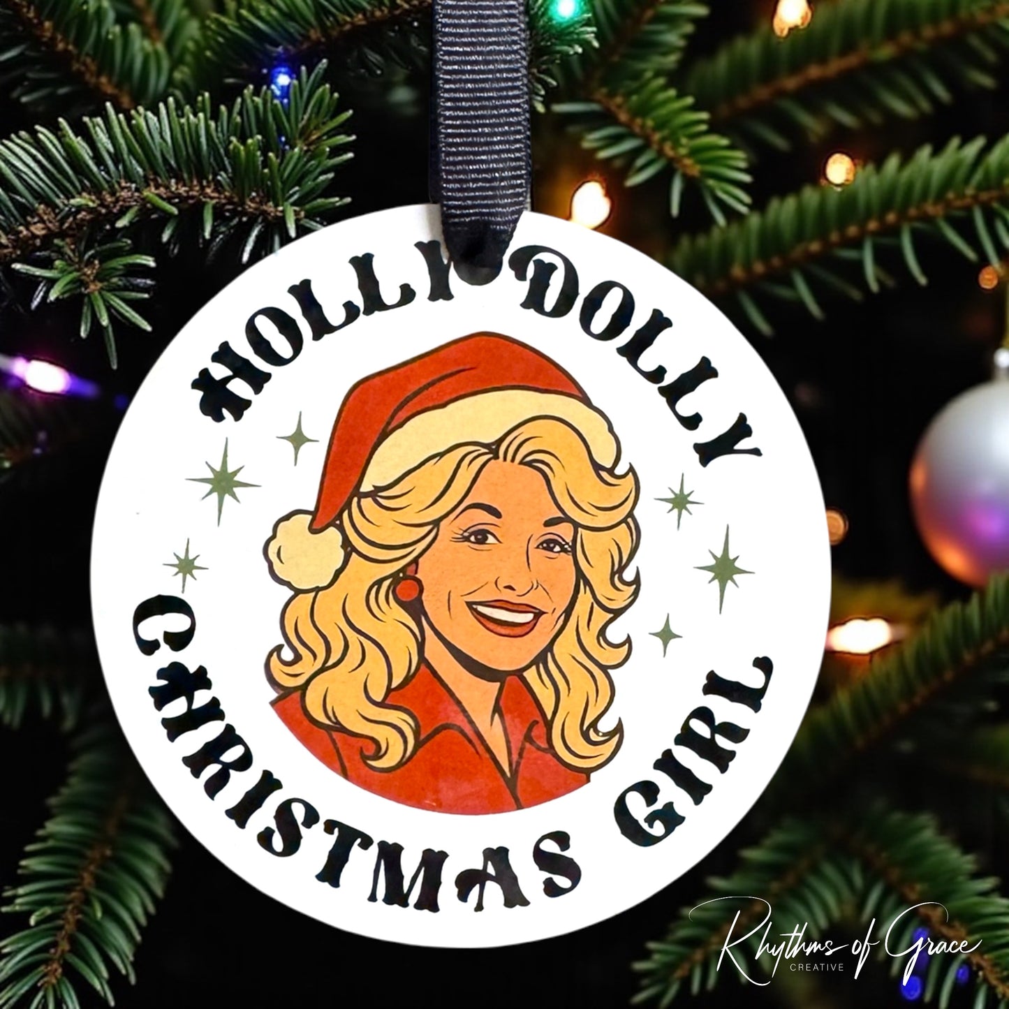 Holly Dolly Christmas Delight: A Festive Ornament for Dolly Fans!
