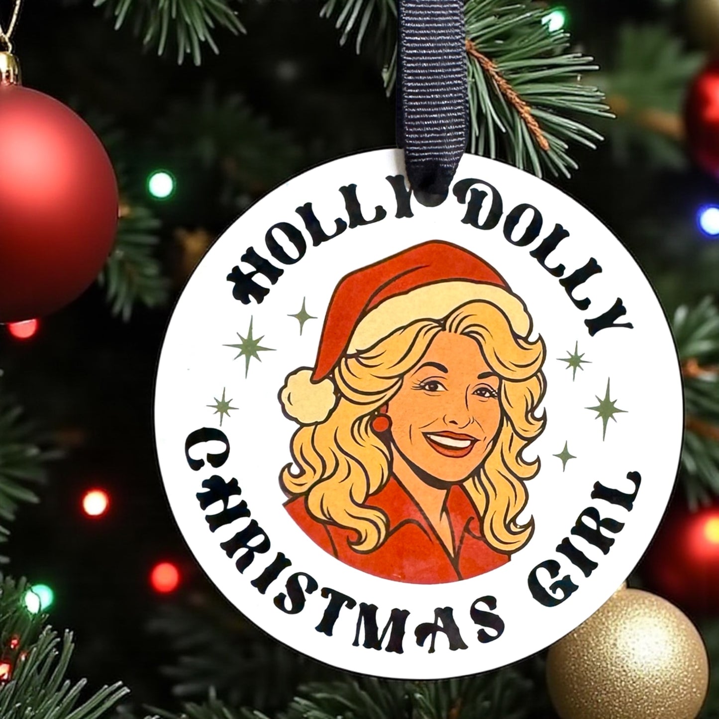 Holly Dolly Christmas Delight: A Festive Ornament for Dolly Fans!