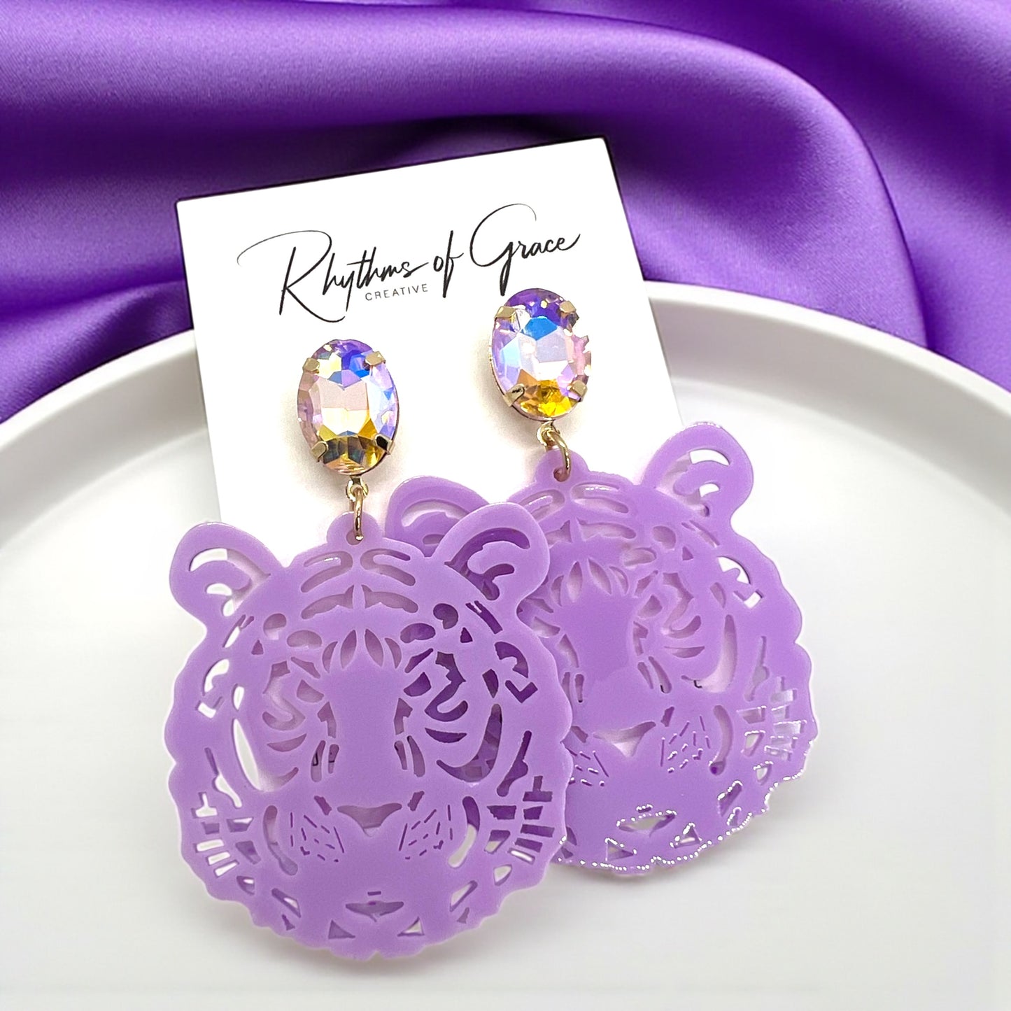 Purple & Gold Tiger Earrings – LSU Game Day Jewelry | 3 Fierce Styles!