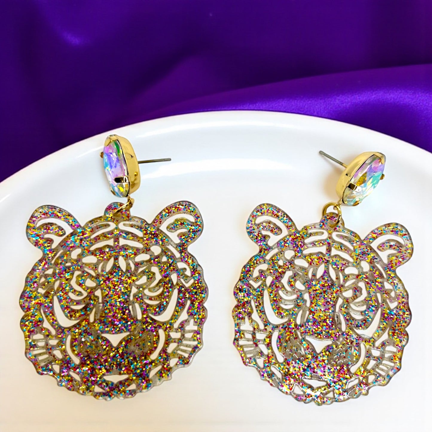 Purple & Gold Tiger Earrings – LSU Game Day Jewelry | 3 Fierce Styles!