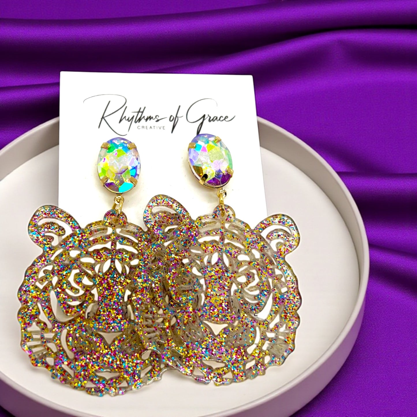 Purple & Gold Tiger Earrings – LSU Game Day Jewelry | 3 Fierce Styles!
