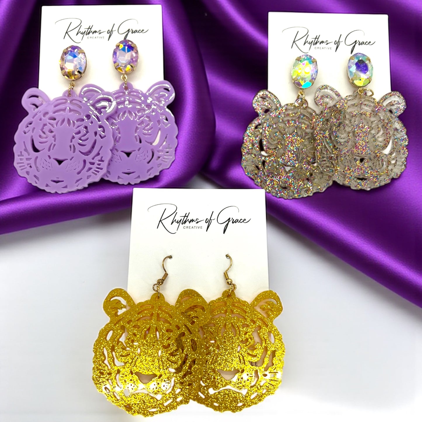 Purple & Gold Tiger Earrings – LSU Game Day Jewelry | 3 Fierce Styles!
