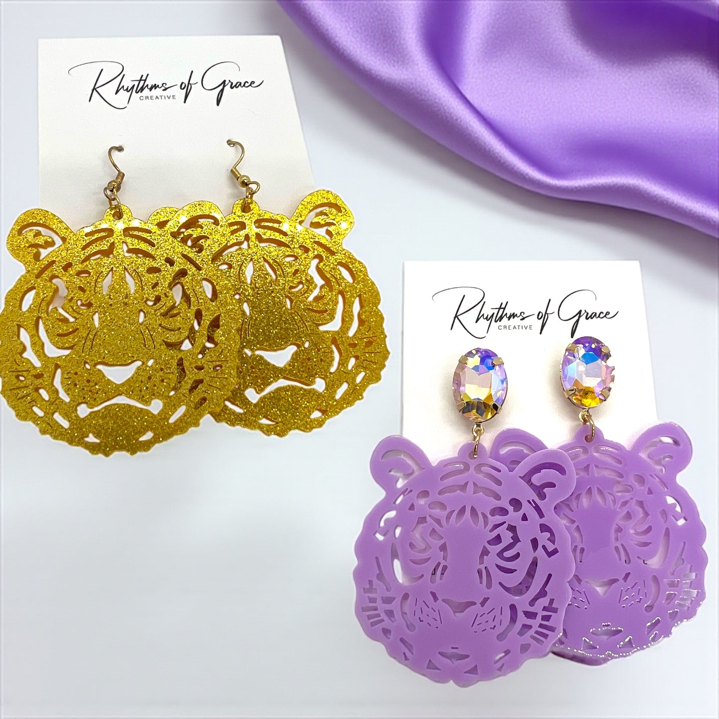 Purple & Gold Tiger Earrings – LSU Game Day Jewelry | 3 Fierce Styles!