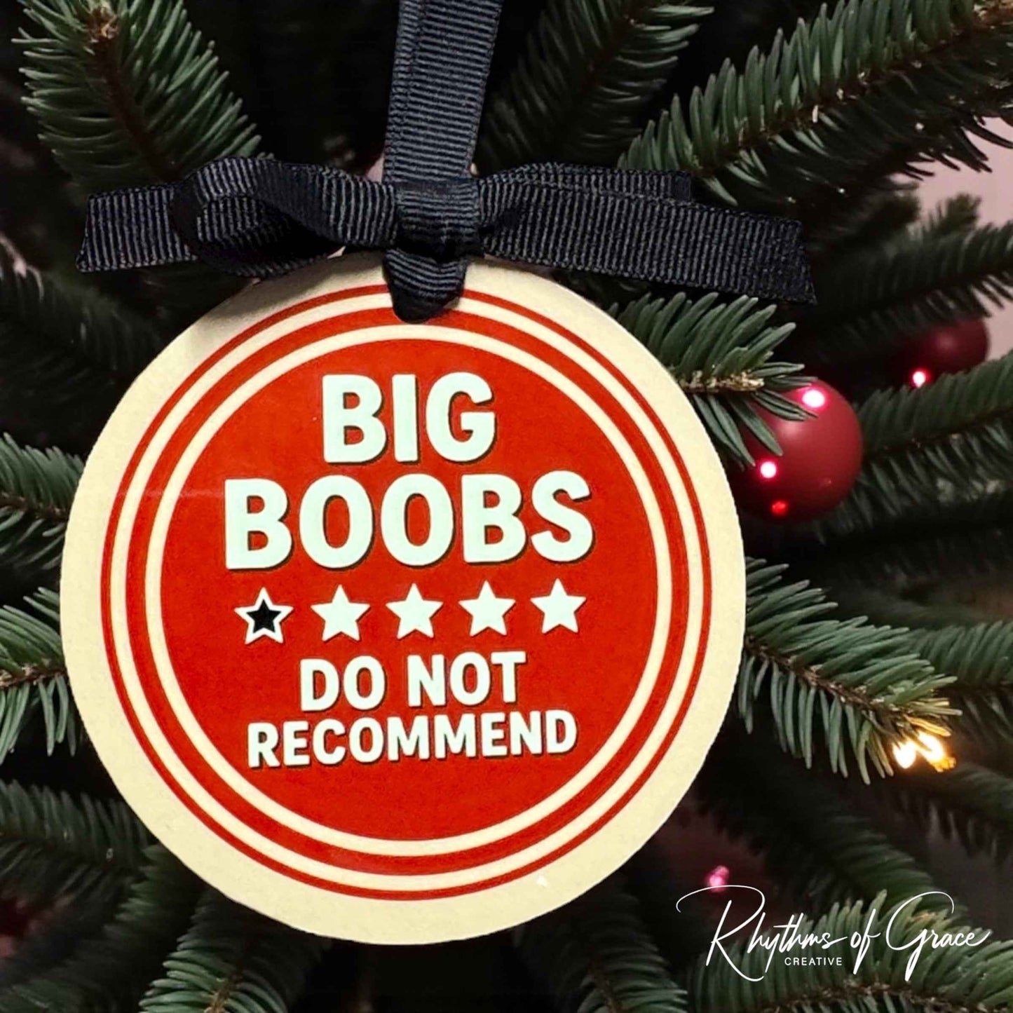 Funny BIG B00BS Christmas Ornament – Hilarious Holiday Decor & Custom Personalized Gift!