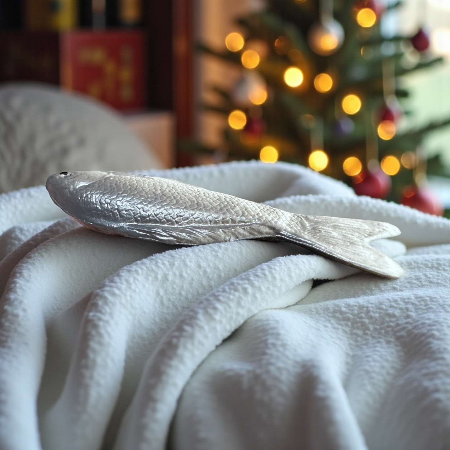 Realistic Fish Ornament – Squishy Fishing Ornament with Hook – Funny Fisherman Christmas Decor