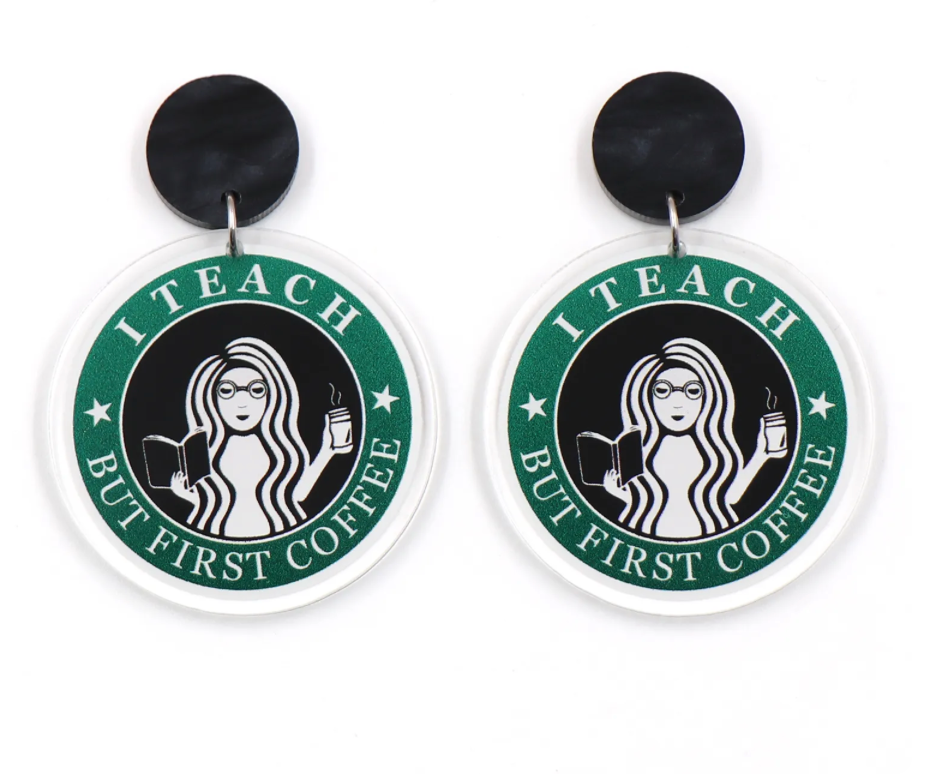 Coffee & Charm: Teacher Earrings for Caffeinated Educators!