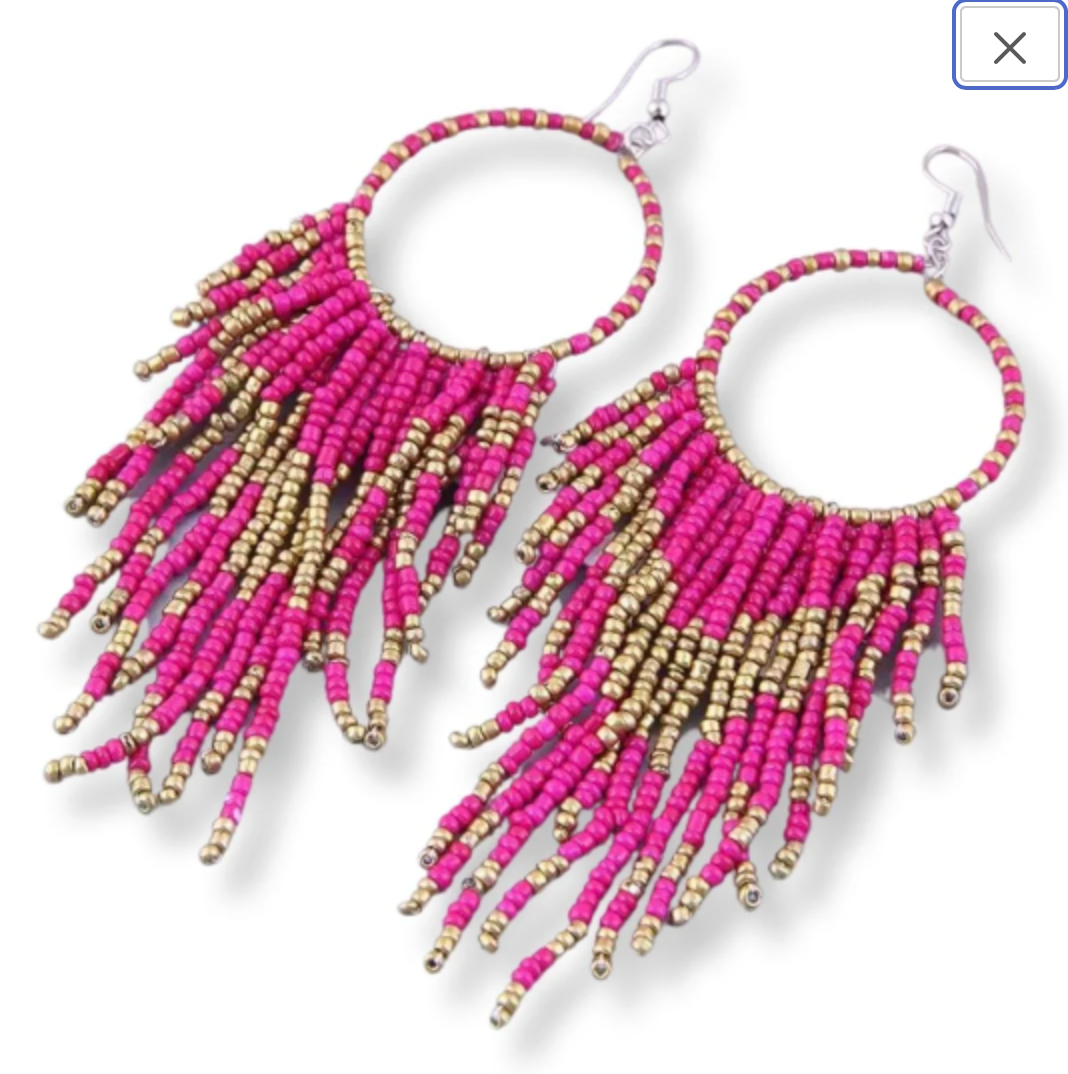 Beaded Boho Earrings - Bohemian Earrings, Beaded Earrings, Boho Chic, Beaded Accessories