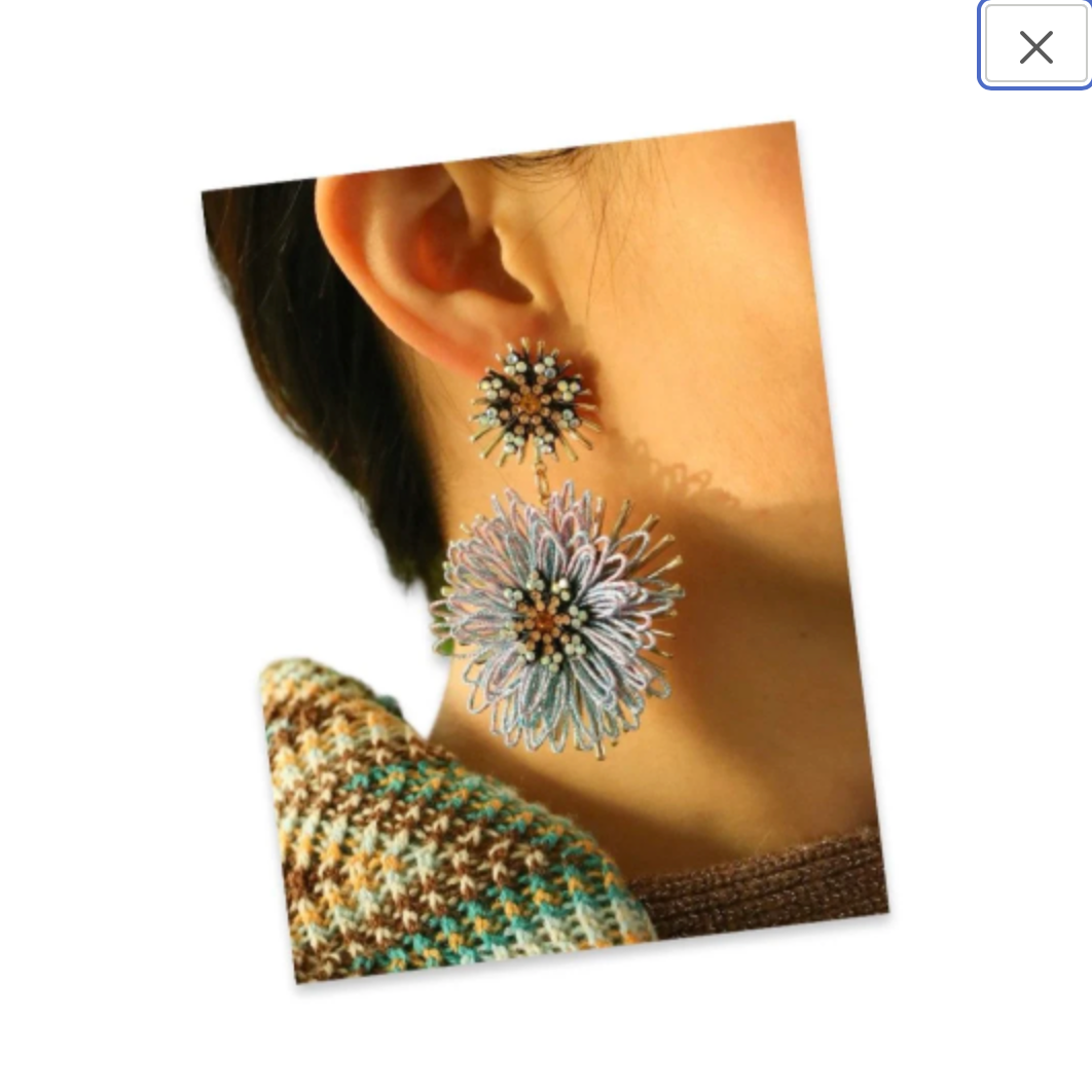 Beaded Flower Earrings - Boho Chic, Lavender Earrings, Floral Accessories, Fun and Funky - Rhythms of Grace Creative