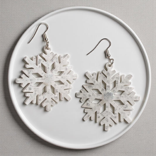 Frosty Glamour: Whimsical Snowflake Dangle Earrings for the Holidays!