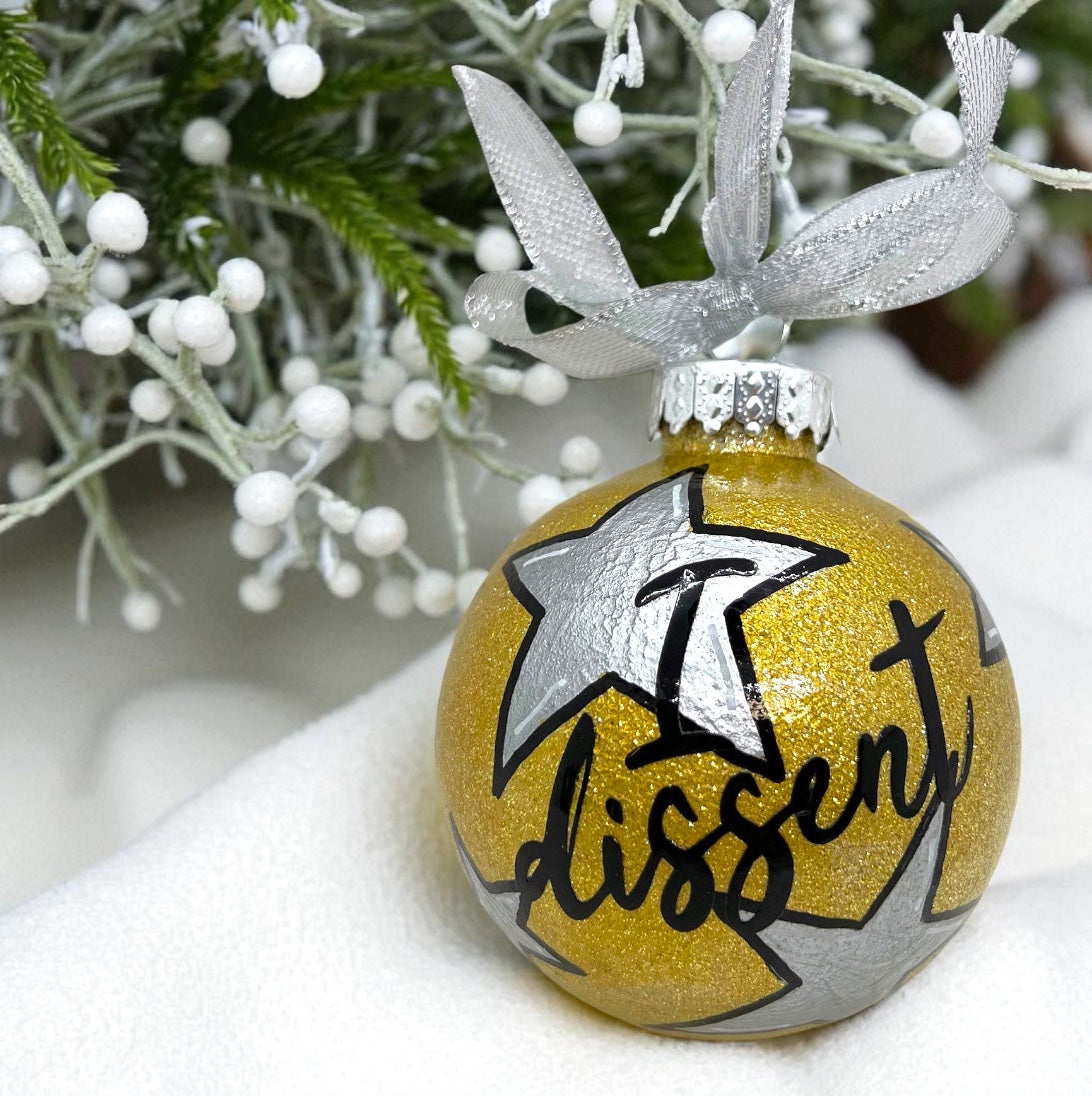 RBG Christmas Ornament – Feminist “I Dissent” Holiday Statement