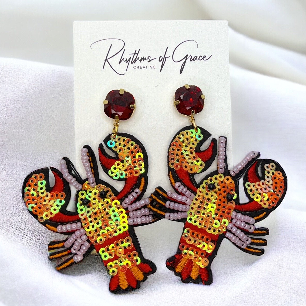 Cajun Charm: Whimsical Beaded Crawfish Earrings for Everyday Fun! 🦞