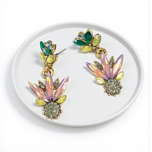 Garden Glam – Rhinestone Flower Earrings That Wow - Rhythms of Grace Creative