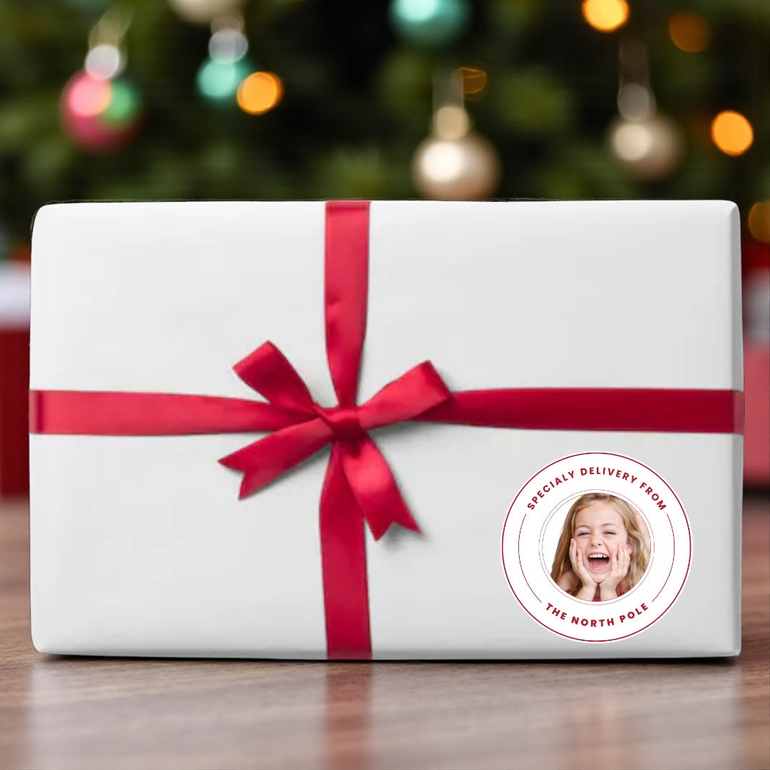 Personalized Santa Gift Tags – Custom North Pole Express Labels, Waterproof Christmas Stickers, Santa’s Workshop & Holiday Name Tags