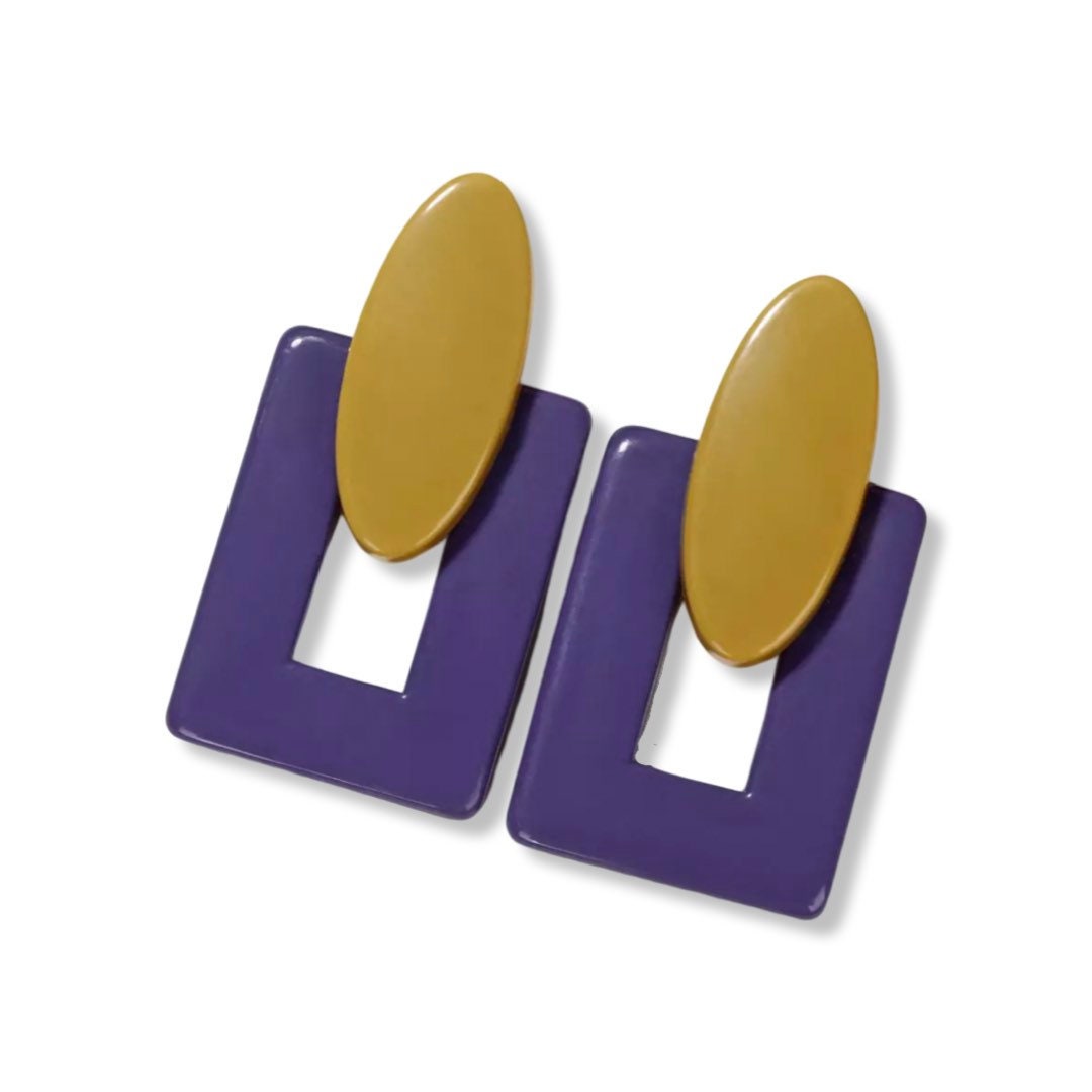 Acrylic Purple & Gold Earrings - LSU Earrings, Handmade Jewelry, LSU Tigers, Handmade Earrings, Mother, Tiger Earrings, Purple Gold Jewelry