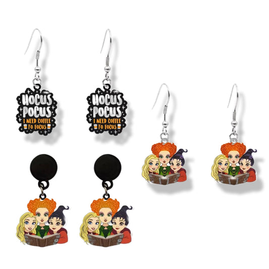 Hocus Pocus Earrings - True Crime, Handmade Jewelry, I Smell Children, Halloween Earrings, Halloween, Sanderson Sisters, Handmade Earrings
