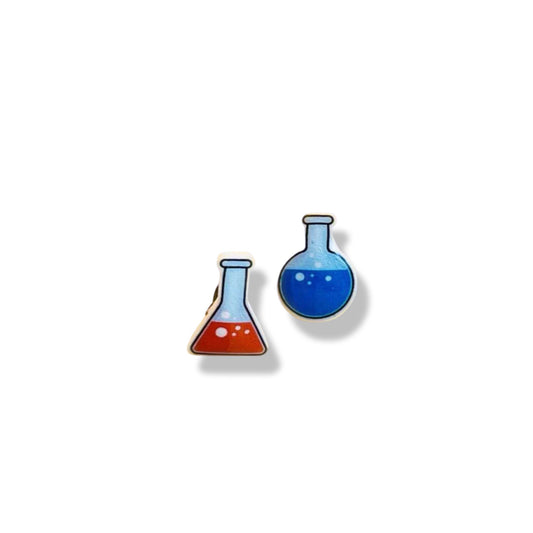 Beaker Stud Earrings - Handmade Jewelry, Lab Technician, Chemistry Earrings, Handmade Earrings, Breaking Bad Earrings, Science Earrings