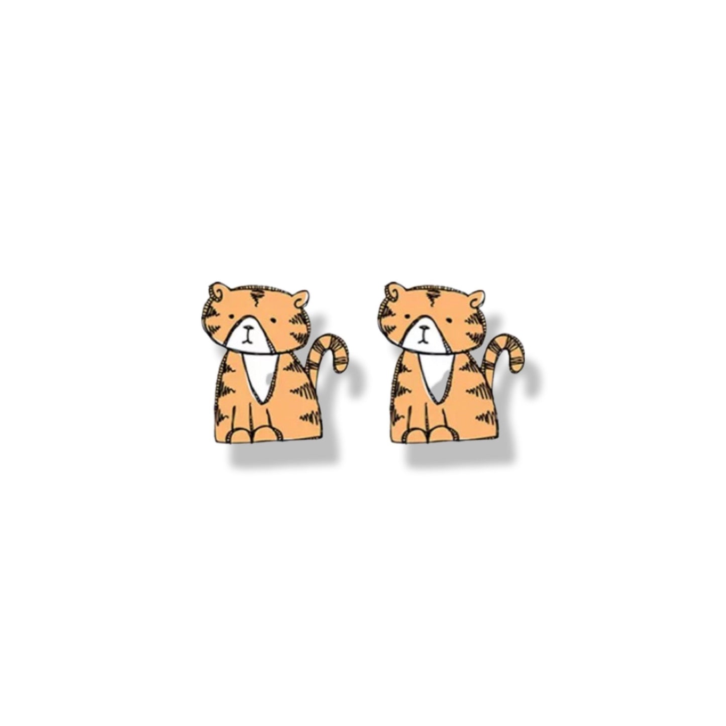 Tiger-tastic Studs: Cartoon Tiger Earrings for a Wildly Fun Look! - Rhythms of Grace Creative