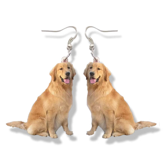 Golden Retriever Earrings - Handmade Earrings, Dog Jewelry, Animal Earrings, Handmade Jewelry, Veterinarian Gift, Dog Earrings