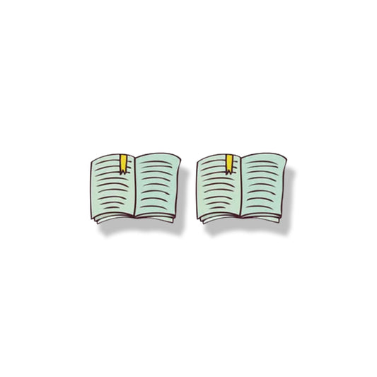 Book Club Stud Earrings - Handmade Jewelry, Book Studs, Handmade Earrings, Librarian Gift, Reading Earrings, Books, Library, Book Club Gift