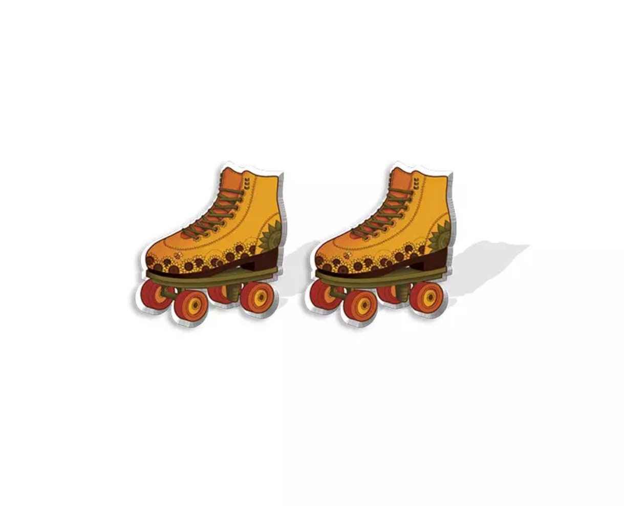 Skate into Style: Retro Roller-Skate Stud Earrings!