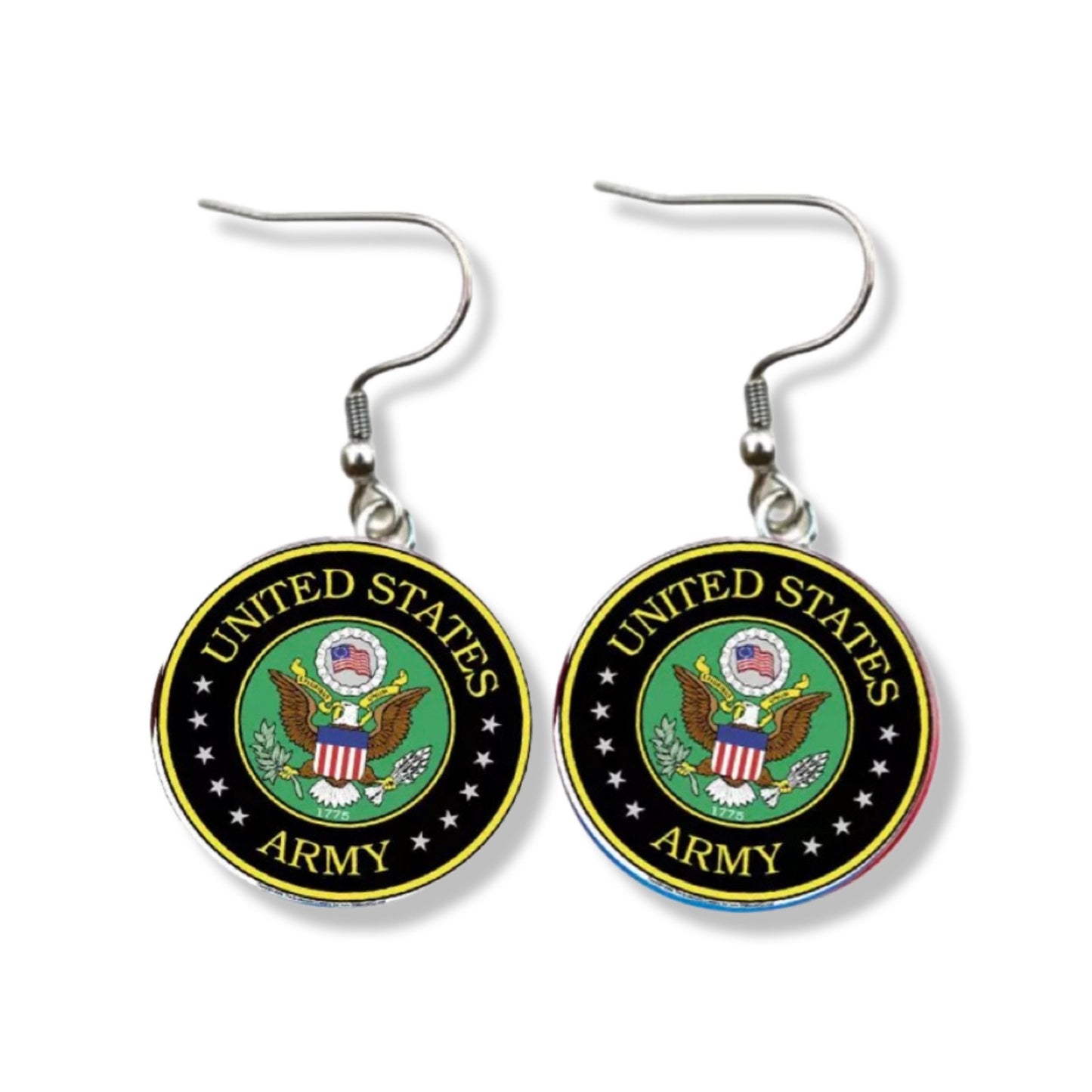 Military Mom Earrings - Handmade Jewelry, Army Earrings, Handmade Earrings, Army Earrings, Military Earrings, Military Accessories