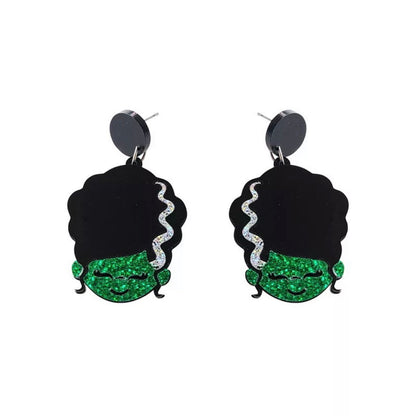 Mrs Frankenstein Earrings - Halloween Jewelry, Handmade Earrings, Handmade Jewelry, Halloween Jewelry, Bride of Frankenstein, Monster Mash