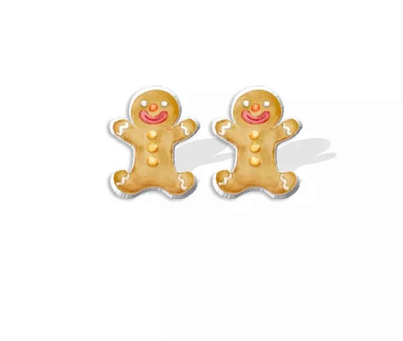 Gingerbread Man Studs - A Sweet Splash of Holiday Cheer! 🎄