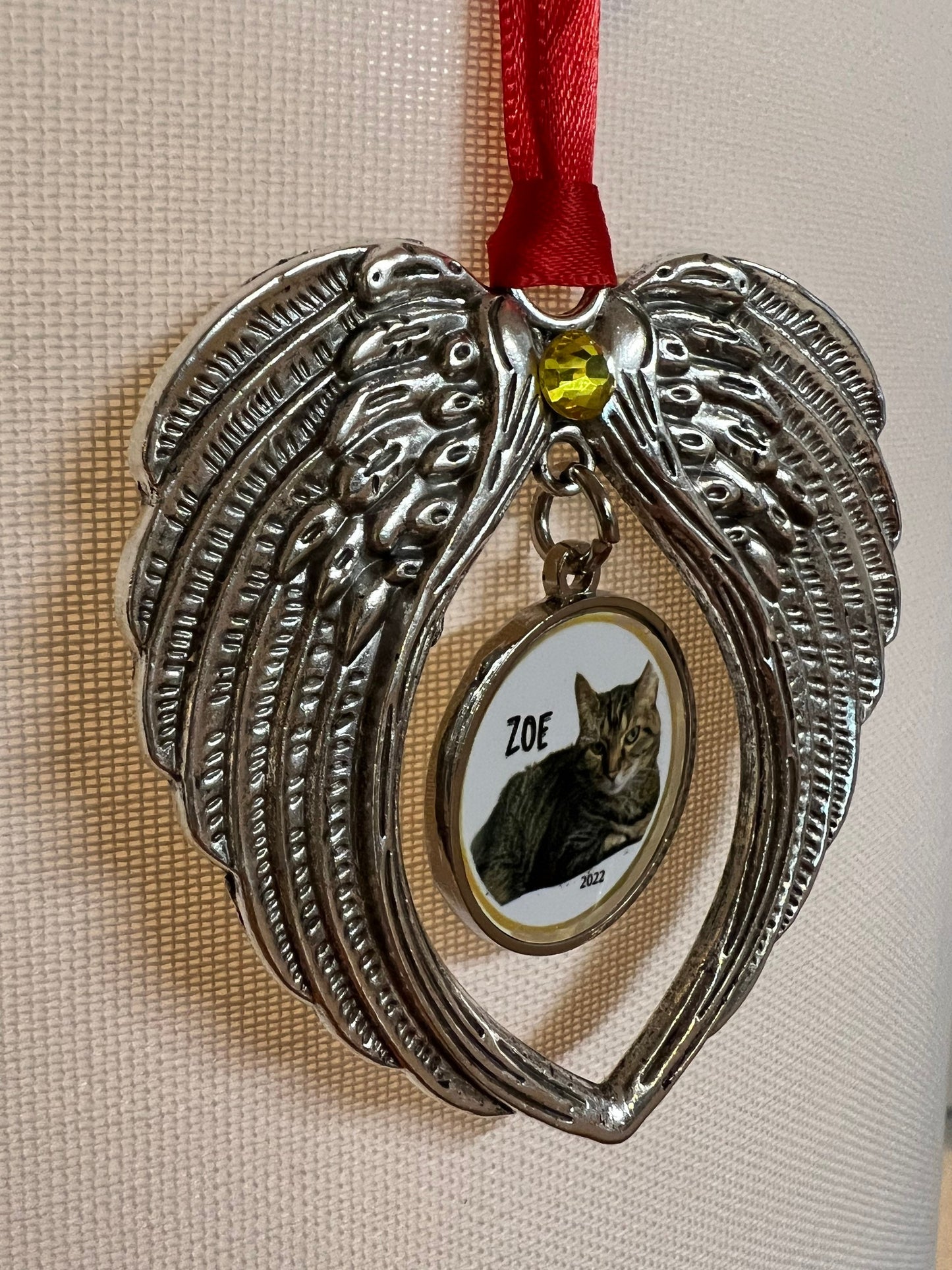 Angel Wings Ornament - Handmade Ornament, Christmas Ornament, Photo Ornament, Memorial Ornament, Custom Ornament