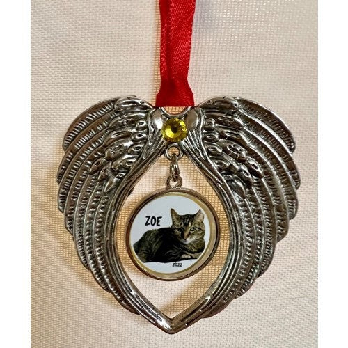 Angel Wings Ornament - Handmade Ornament, Christmas Ornament, Photo Ornament, Memorial Ornament, Custom Ornament