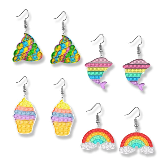 Pop It Fidget Earrings - Handmade Jewelry, Pop It Jewelry, Handmade Earrings, Fidget Jewelry, Kids Earrings, Dangle Earrings, Pop It Earring