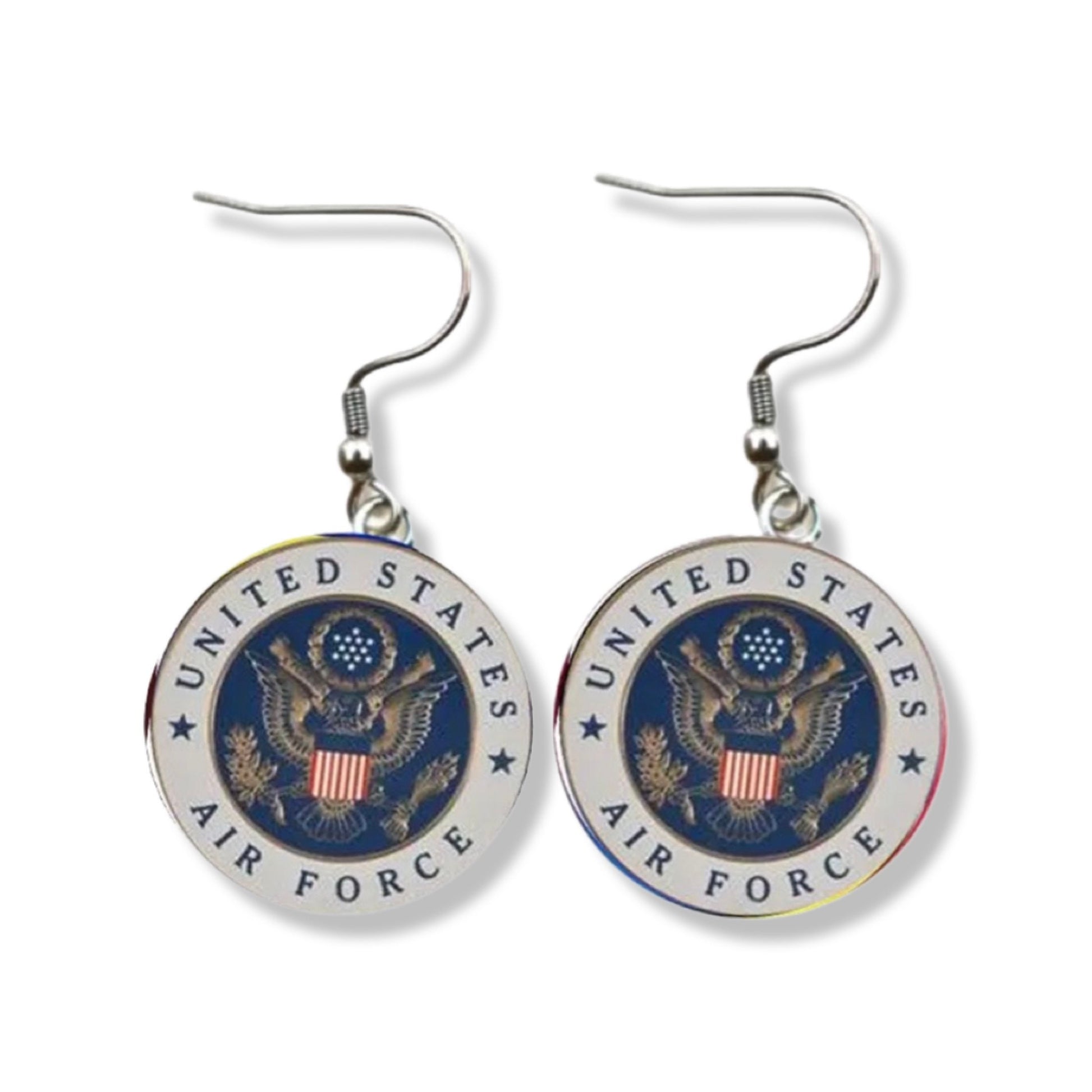 Military Mom Earrings - Handmade Jewelry, Air Force Earrings, Handmade Earrings, Pilot Earrings, Air Force Jewelry, Military Earrings