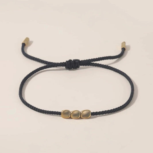 Simple Wish Bracelet - Handmade Jewelry, Friendship Bracelet, New Orleans Saints, Black and Gold Bracelet, Appreciation Gift, Black Bracelet