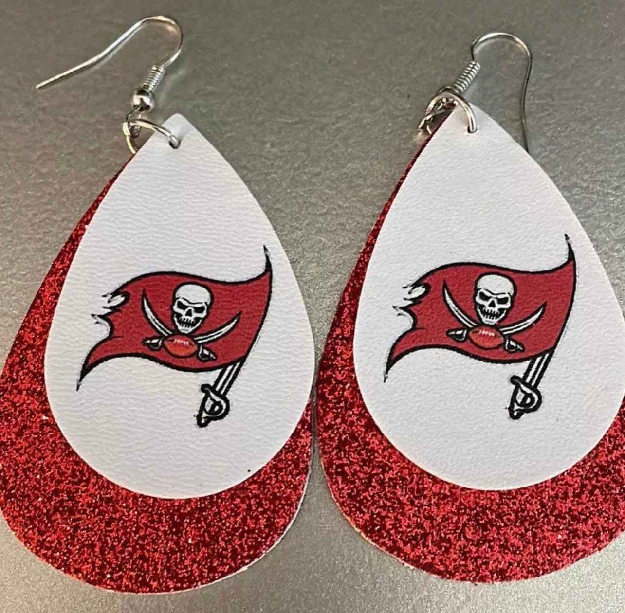 Touchdown Style: Tampa Bay Buccaneers Dangle Earrings for Fashionable Fans!