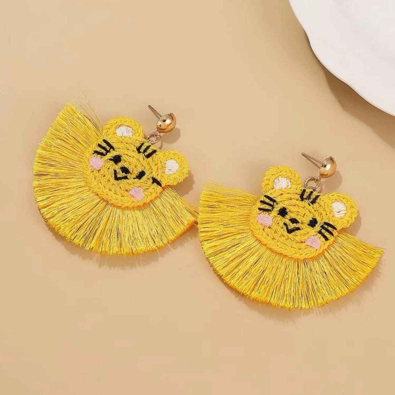 Wildly Stylish Tiger Earrings - Handmade Crocheted Animal Jewelry & Accessories!