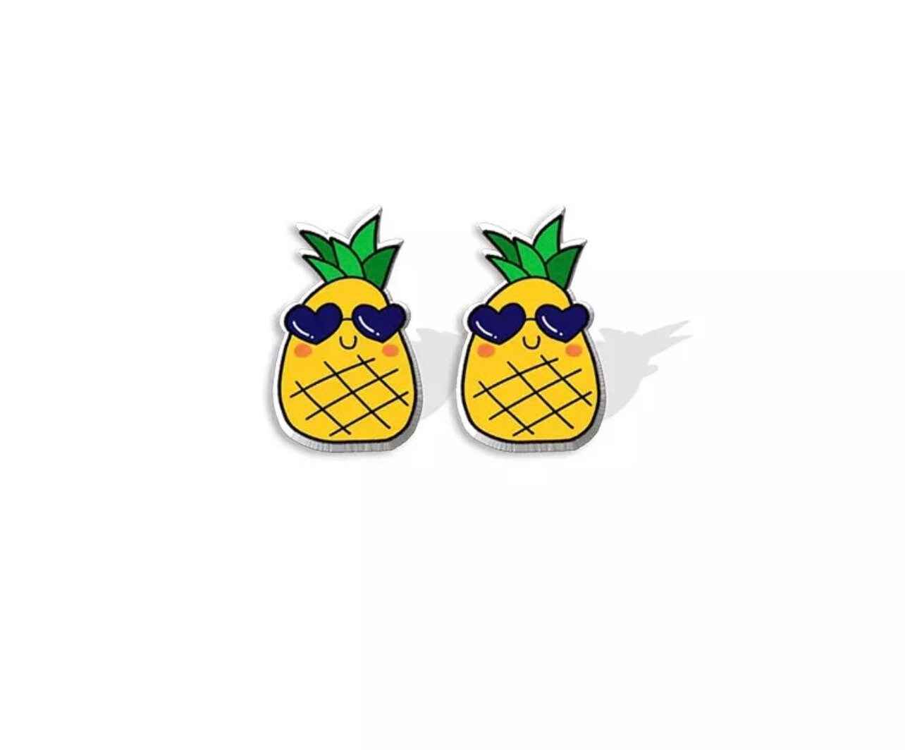 Pineapple Paradise: Handmade Food Stud Earrings 🍍