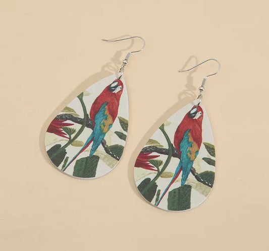 Parrot Earrings - Handmade Earrings, Parrot Jewelry, Bird Watching, Bird Earrings, Animal Earrings, Animal Jewelry, Tropical Bird, Key West