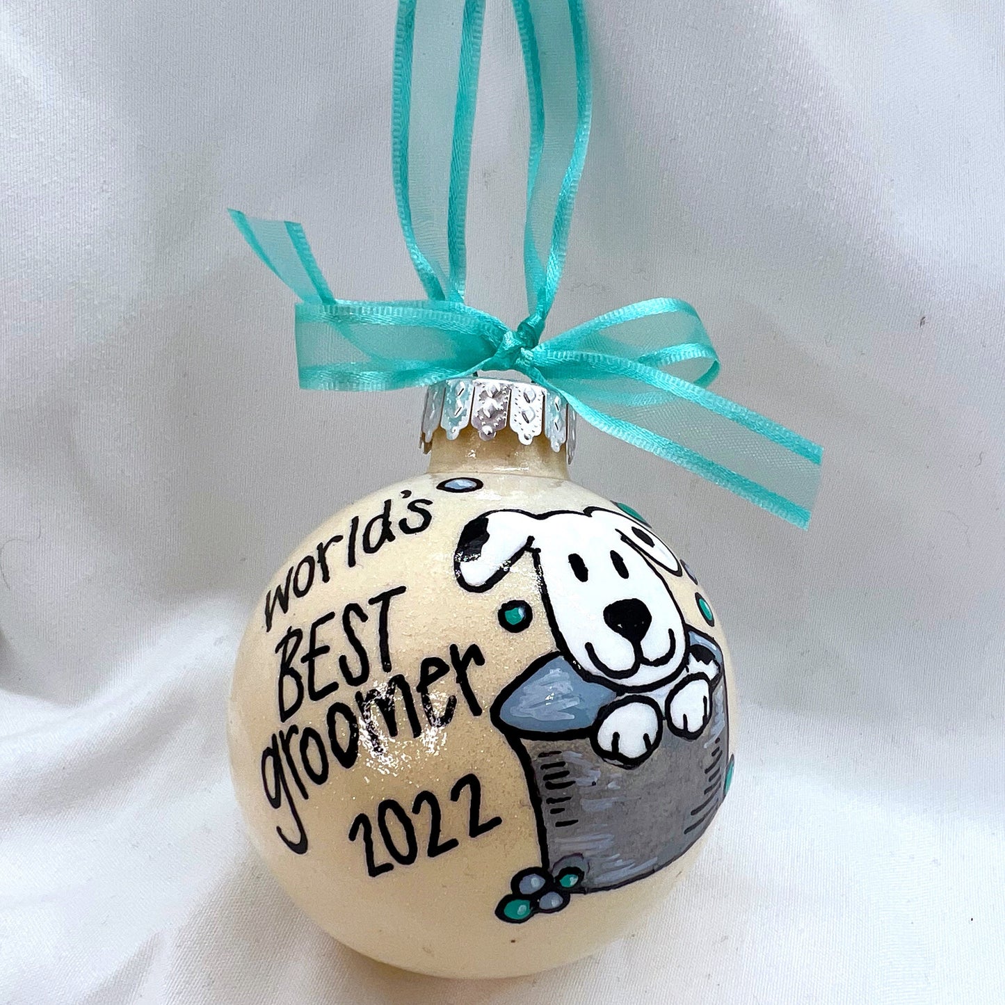 Groomer Ornament - World's Best Groomer, Dog Groomer, Groomer Gift, Pet Groomer, Grooming Gift, Christmas Ornament, Holiday Ornament - Rhythms of Grace Creative