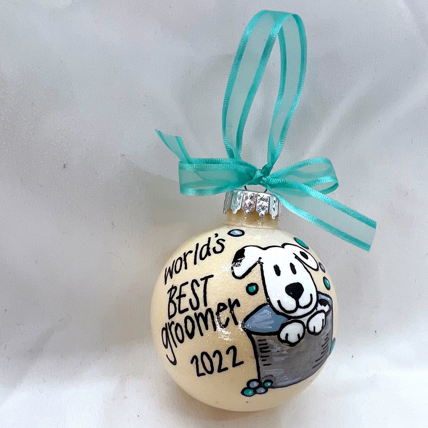 Groomer Ornament - World's Best Groomer, Dog Groomer, Groomer Gift, Pet Groomer, Grooming Gift, Christmas Ornament, Holiday Ornament - Rhythms of Grace Creative
