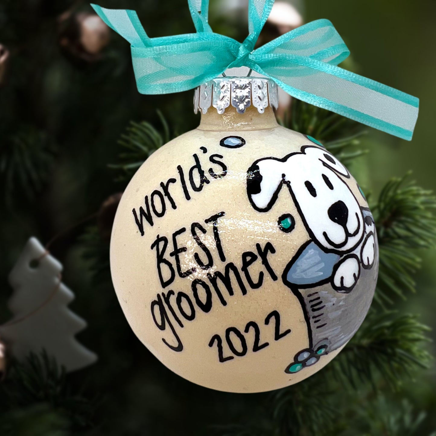Groomer Ornament - World's Best Groomer, Dog Groomer, Groomer Gift, Pet Groomer, Grooming Gift, Christmas Ornament, Holiday Ornament - Rhythms of Grace Creative