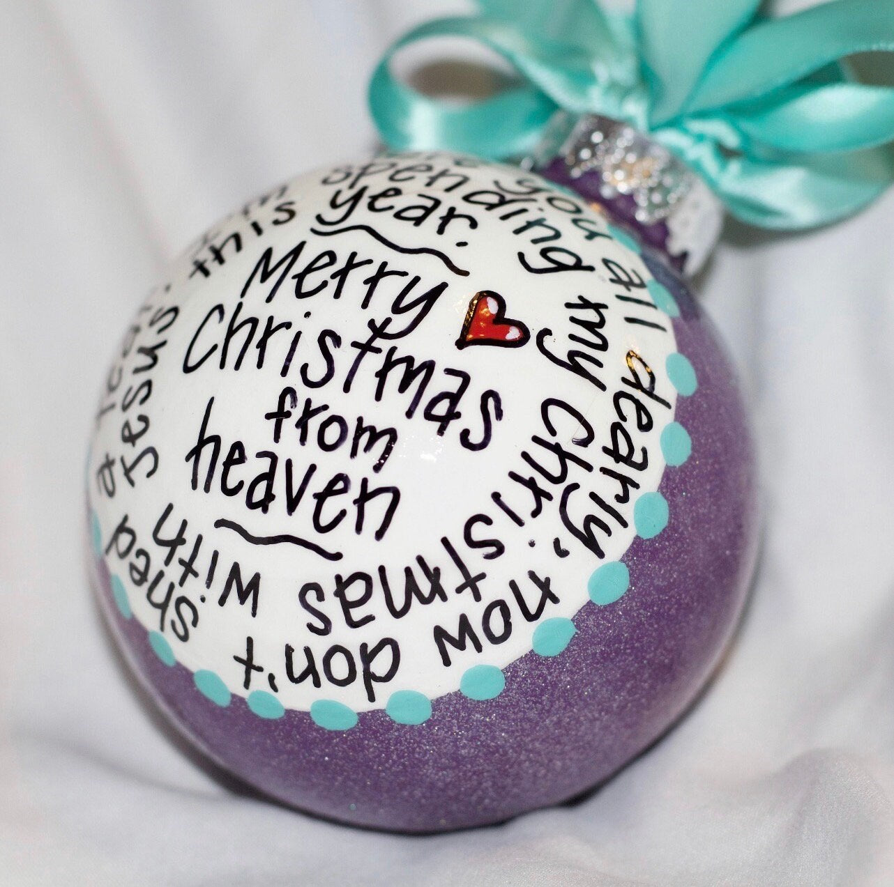 Christmas in Heaven Ornament - Memorial Ornament, Angel in Heaven, Christmas Ornament, Holiday Ornament, In Memory, Rest in Peace - Rhythms of Grace Creative
