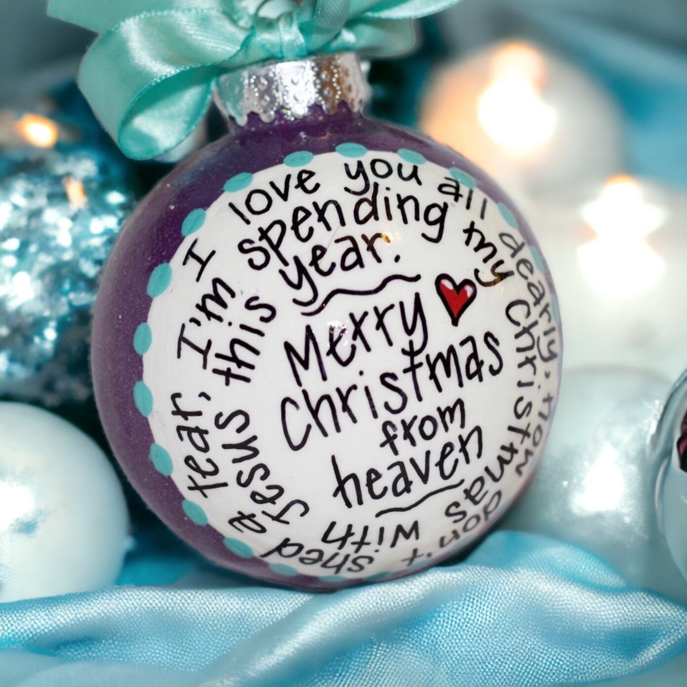 Christmas in Heaven Ornament - Memorial Ornament, Angel in Heaven, Christmas Ornament, Holiday Ornament, In Memory, Rest in Peace - Rhythms of Grace Creative