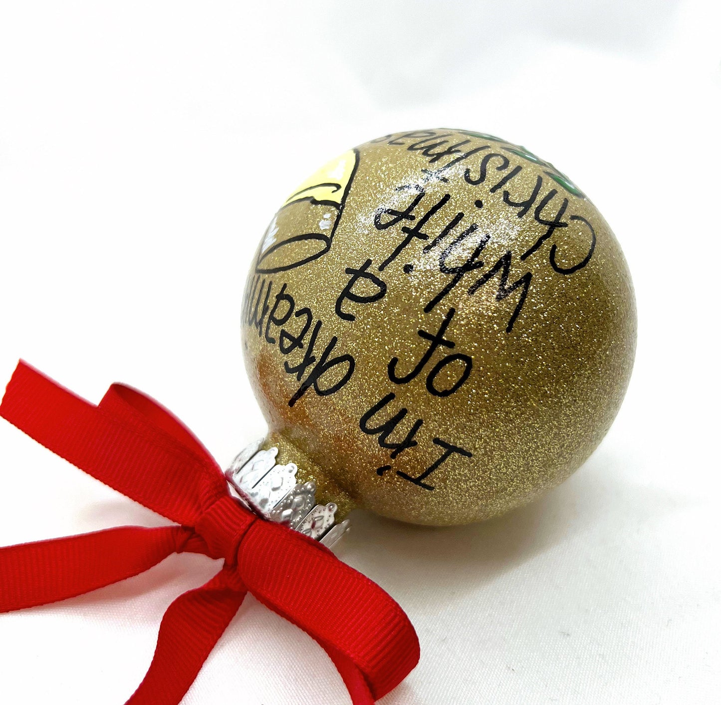 I'm Dreaming of a White Christmas Ornament - White Wine, Christmas Ornament, Holiday Ornament, Wine Glass, Ornament Exchange, Wine Lover - Rhythms of Grace Creative