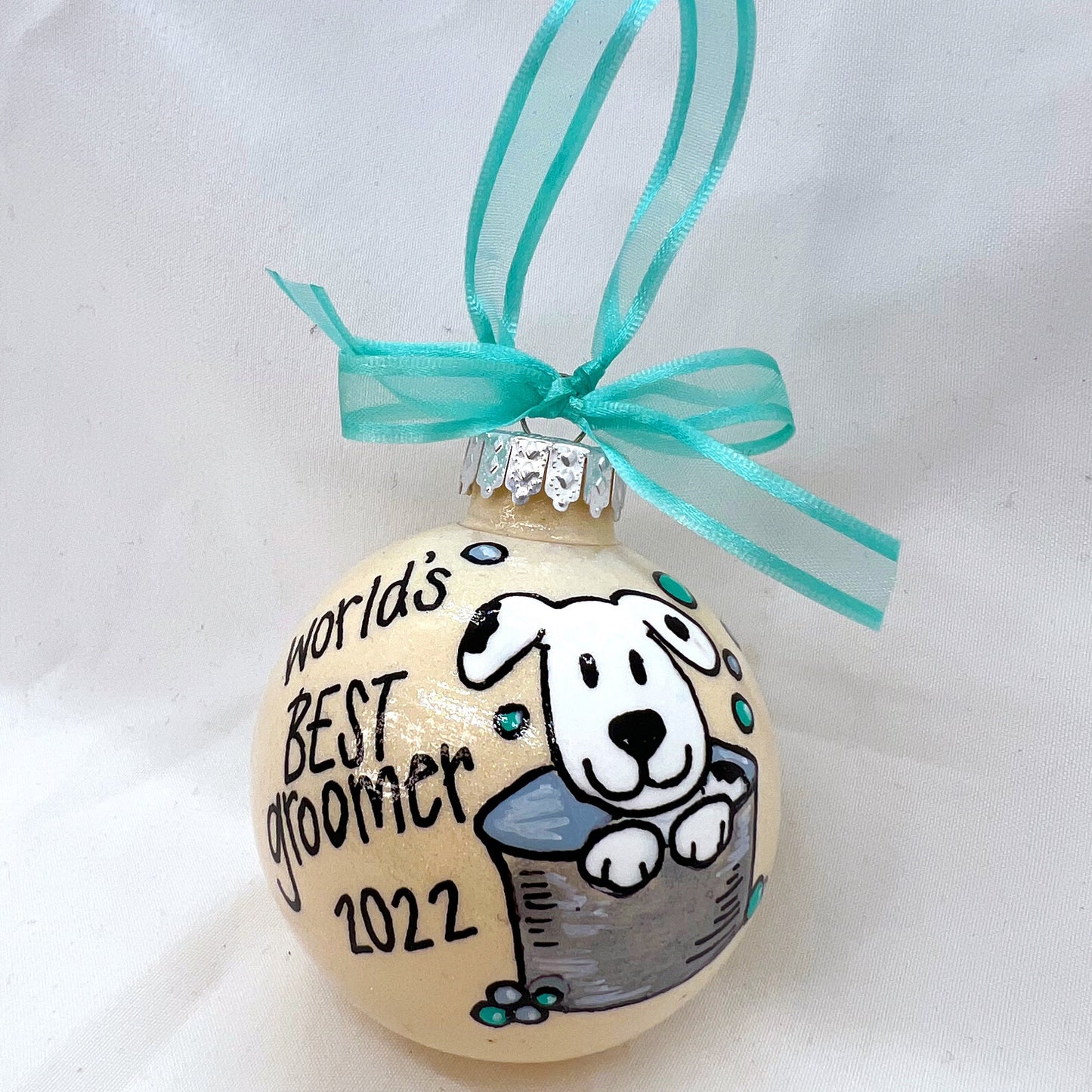 Groomer Ornament - World's Best Groomer, Dog Groomer, Groomer Gift, Pet Groomer, Grooming Gift, Christmas Ornament, Holiday Ornament - Rhythms of Grace Creative
