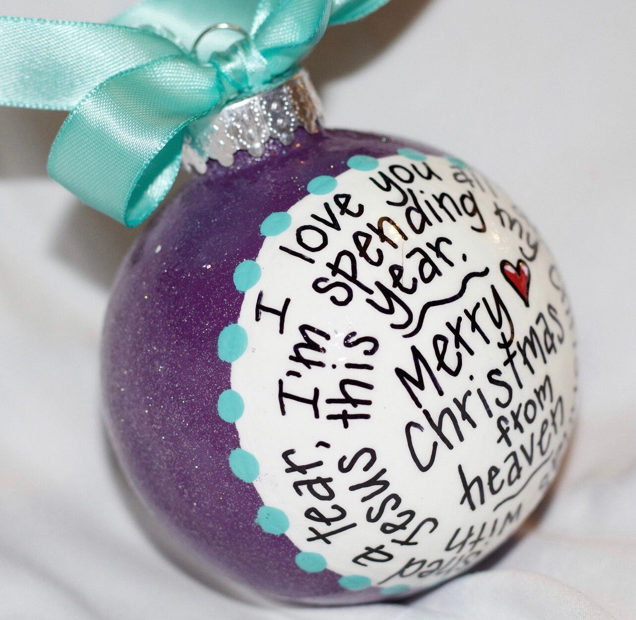 Christmas in Heaven Ornament - Memorial Ornament, Angel in Heaven, Christmas Ornament, Holiday Ornament, In Memory, Rest in Peace - Rhythms of Grace Creative