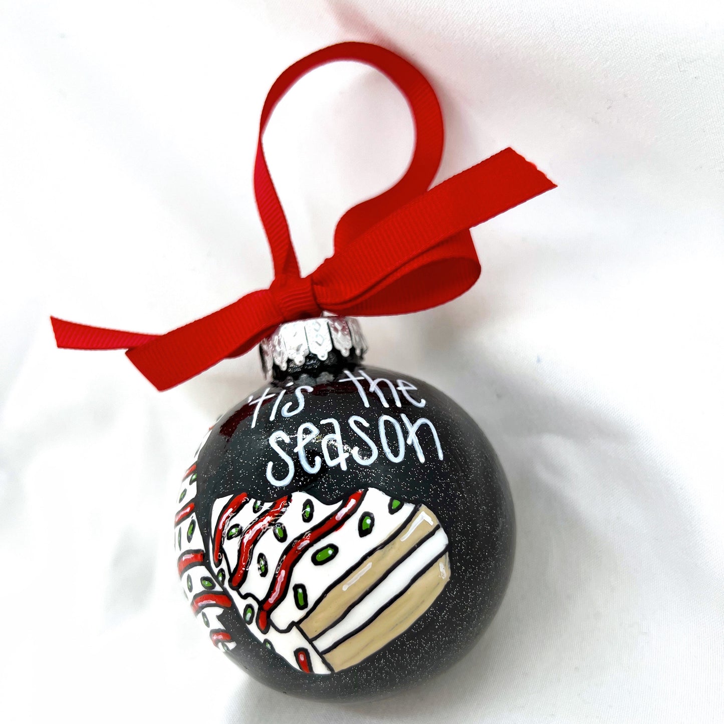 Tis the Season Ornament - Christmas Tree Cake, Christmas Ornament, Holiday Ornament, Looking Like a Snack, Christmas Cake, Ornament Exchange - Rhythms of Grace Creative