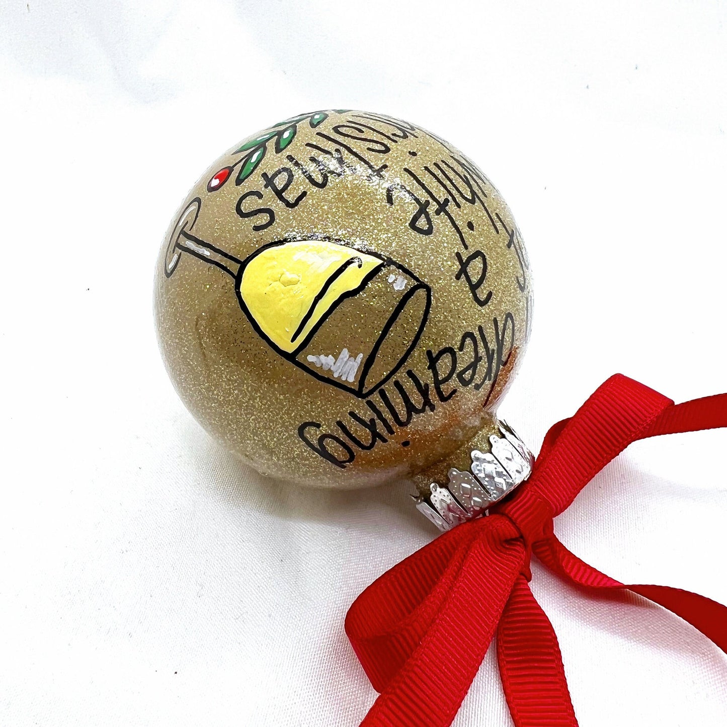 I'm Dreaming of a White Christmas Ornament - White Wine, Christmas Ornament, Holiday Ornament, Wine Glass, Ornament Exchange, Wine Lover - Rhythms of Grace Creative