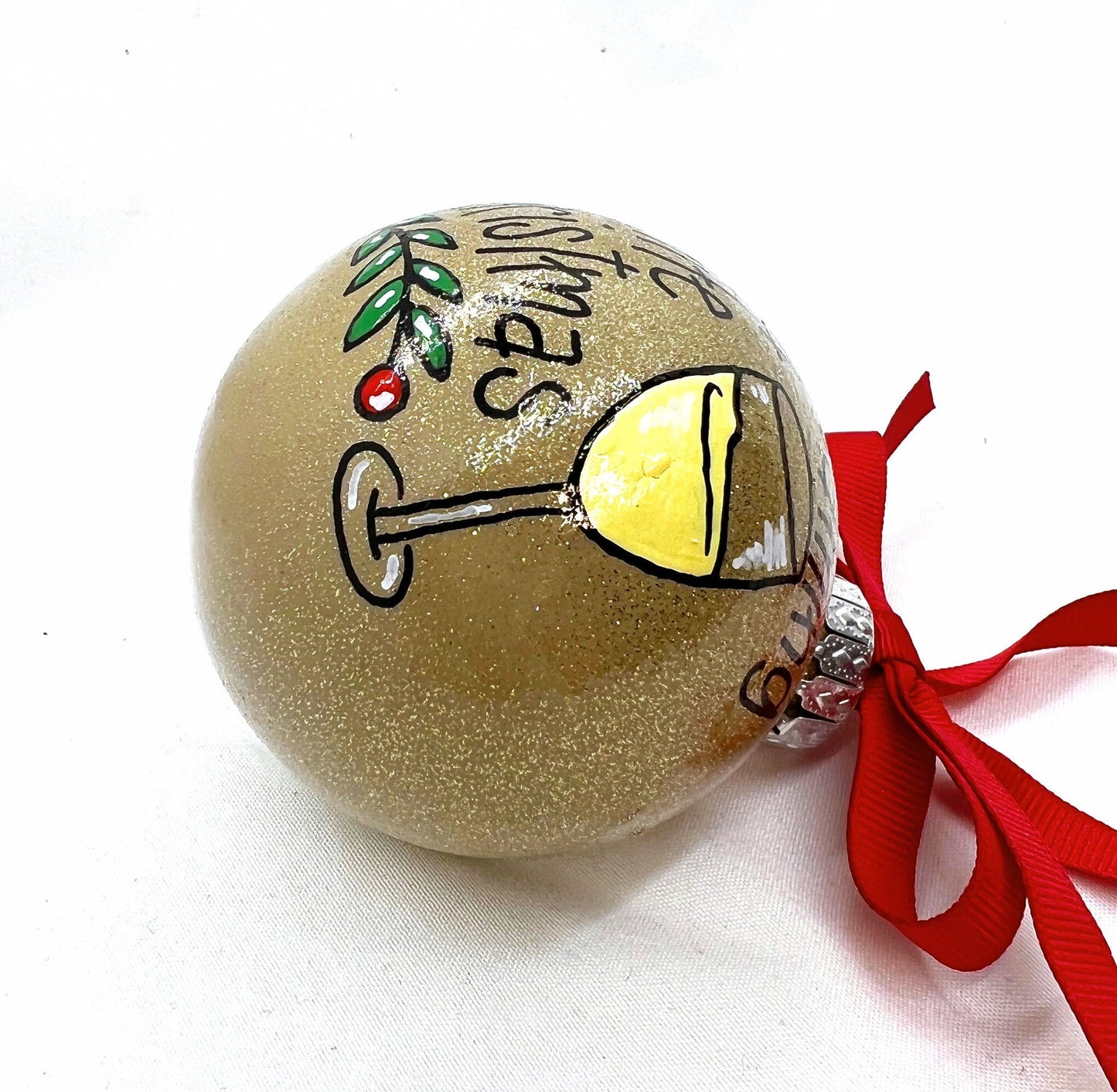 I'm Dreaming of a White Christmas Ornament - White Wine, Christmas Ornament, Holiday Ornament, Wine Glass, Ornament Exchange, Wine Lover - Rhythms of Grace Creative