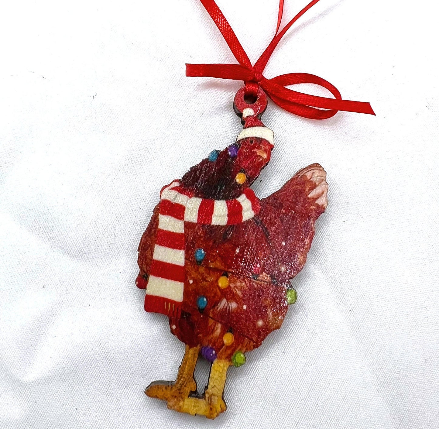 Cluckin' Cute 2024 Red Rooster Christmas Ornament - Personalize Your Holiday Cheer! - Rhythms of Grace Creative