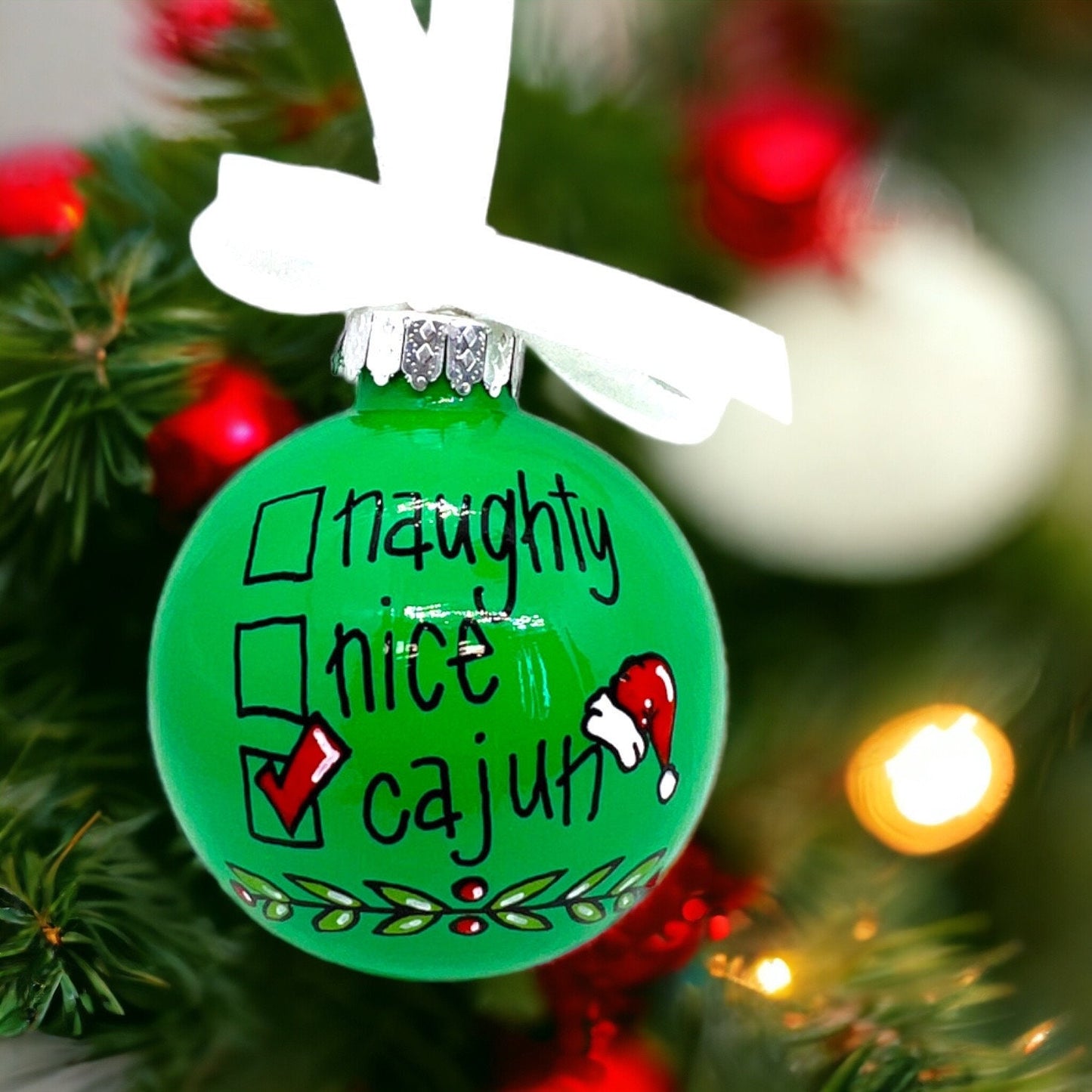 Cajun Ornament - Louisiana Ornament, Christmas Ornament, Holiday Ornament, Cajun Gift, Naughty or Nice, Ornament Exchange - Rhythms of Grace Creative