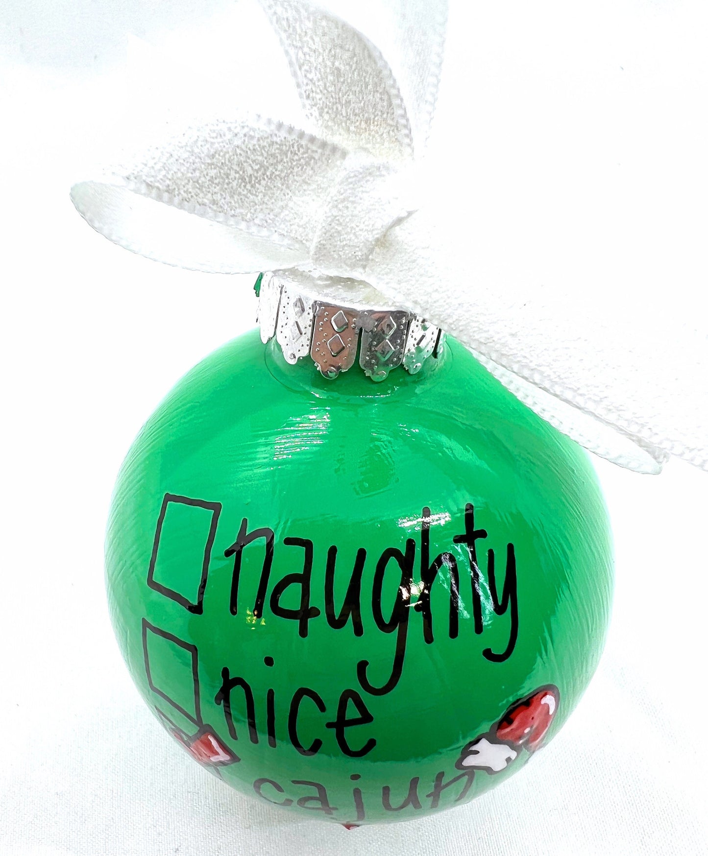 Cajun Ornament - Louisiana Ornament, Christmas Ornament, Holiday Ornament, Cajun Gift, Naughty or Nice, Ornament Exchange - Rhythms of Grace Creative